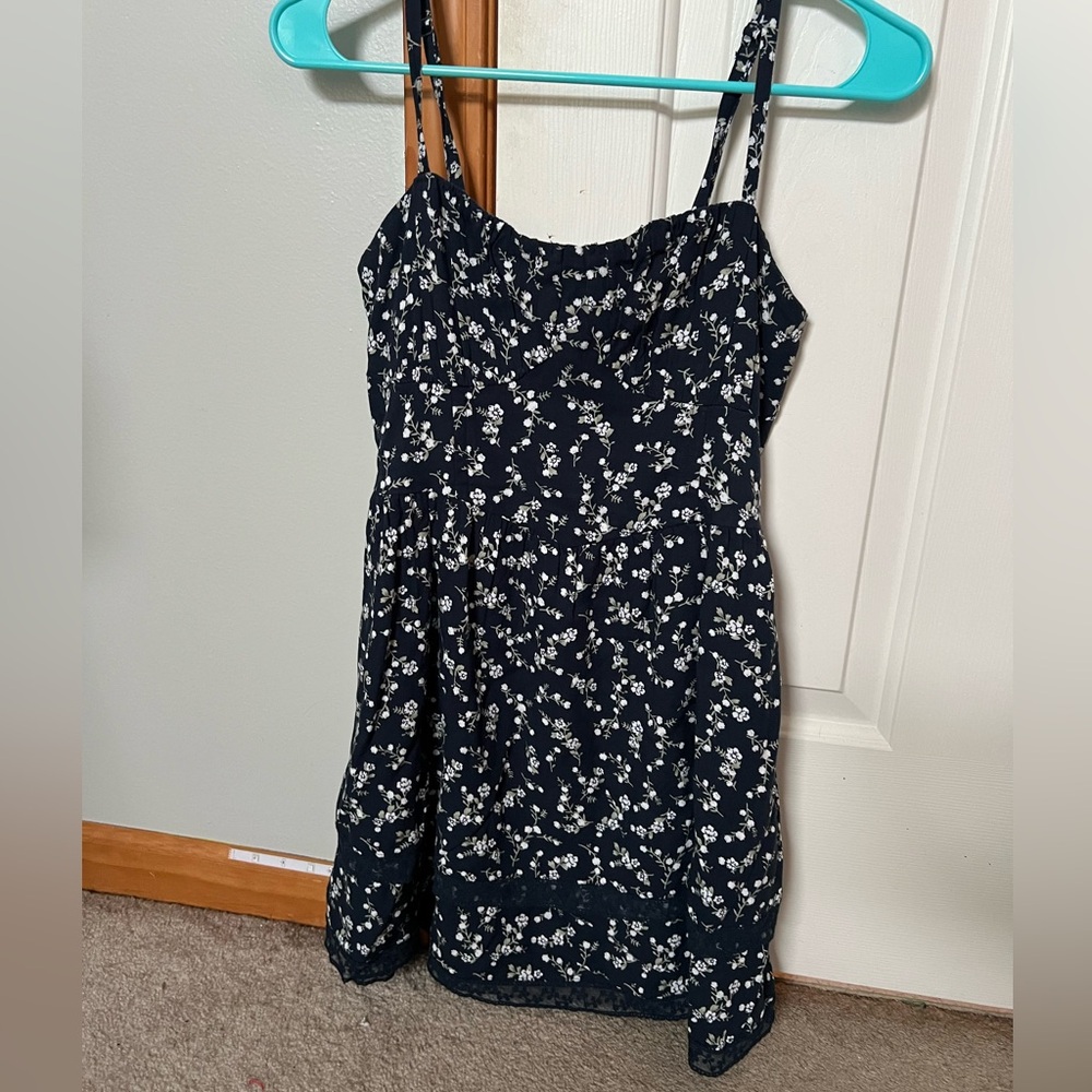 Hollister Navy Blue Floral Dress